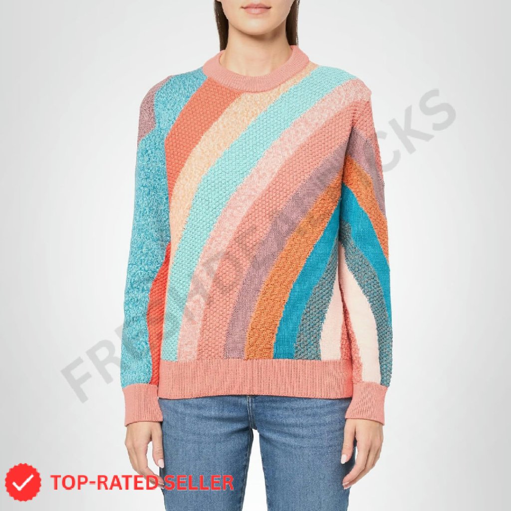 Multicolor Stripe Pullover Sweater Elegant Designer Knitwear Cashmere Blend